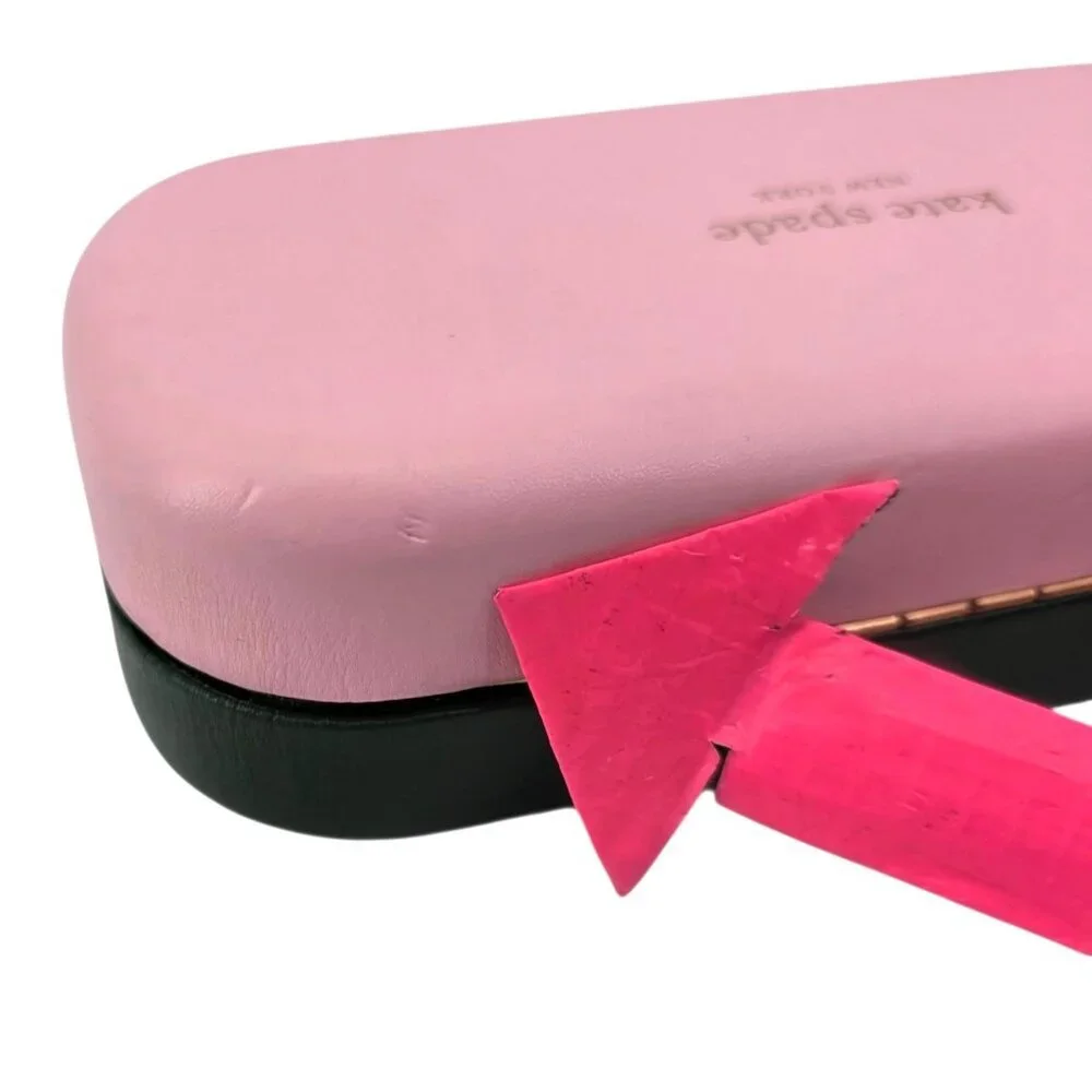 Kate Spade New York Glasses Hard Case Pink Green 6.25 X 2.75 X 2